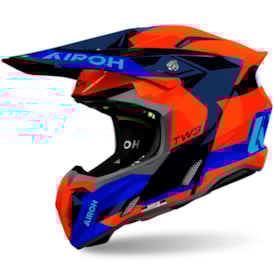 Capacete Airoh Twist 3 Fancy Laranja Azul