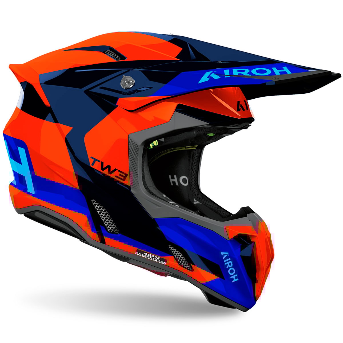 Segunda imagem do produto Capacete Airoh Twist 3 Fancy Laranja Azul