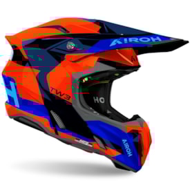 Segunda imagem do produto Capacete Airoh Twist 3 Fancy Laranja Azul