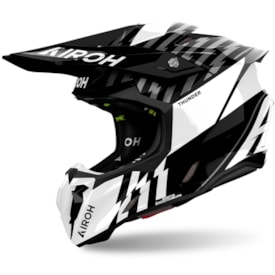 Capacete Airoh Twist 3 Thunder Preto Branco