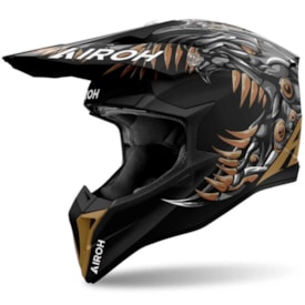 Capacete Airoh Wraaap Cyborg Preto Fosco