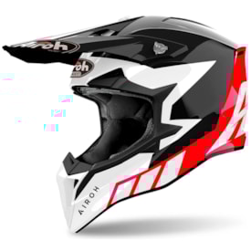Capacete Airoh Wraaap Reloaled Preto Vermelho