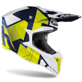 Segunda imagem do produto Capacete Airoh Wraap Raze Azul Fluor