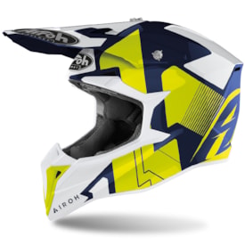 Capacete Airoh Wraap Raze Azul Fluor
