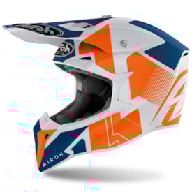 Capacete Airoh Wraap Raze Laranja Azul