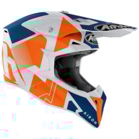 Segunda imagem do produto Capacete Airoh Wraap Raze Laranja Azul