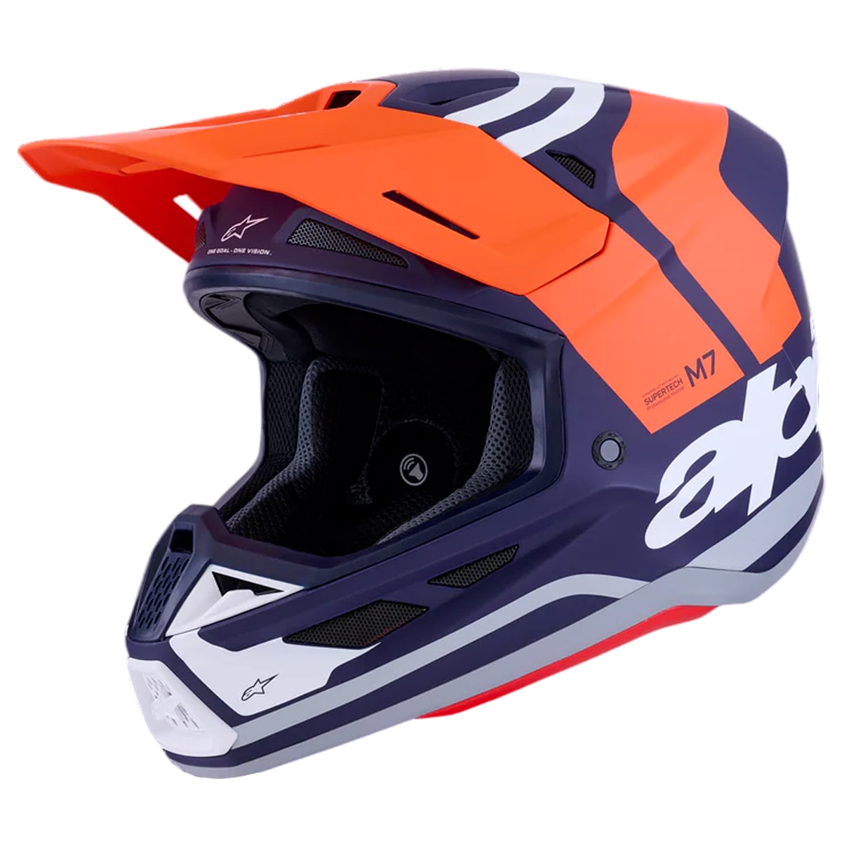 Capacete Alpinestars S-M7 Core Laranja Azul