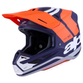 Capacete Alpinestars S-M7 Core Laranja Azul