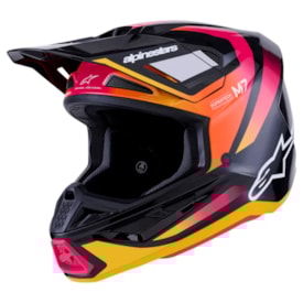 Capacete Alpinestars S-M7 Rise Preto Amarelo
