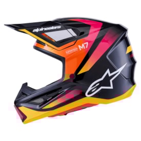 Segunda imagem do produto Capacete Alpinestars S-M7 Rise Preto Amarelo