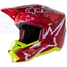 Capacete Alpinestars SM5 Action Vermelho Amarelo Fluor