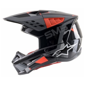 Segunda imagem do produto Capacete Alpinestars Sm5 Rover Cinza Vermelho
