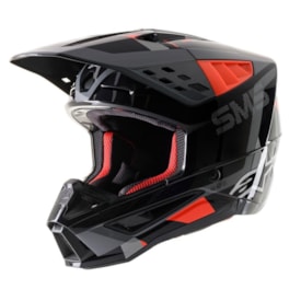 Capacete Alpinestars Sm5 Rover Cinza Vermelho