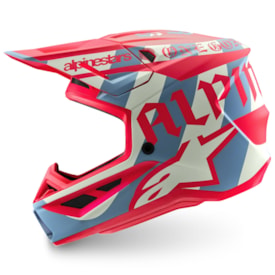 Segunda imagem do produto Capacete Alpinestars SM7 Beast Coast Cinza Laranja Fluor