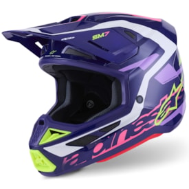 Capacete Alpinestars SM7 Deed Roxo Rosa