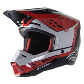 Capacete Alpinstars Sm5 Rover Beam Preto Vermelho