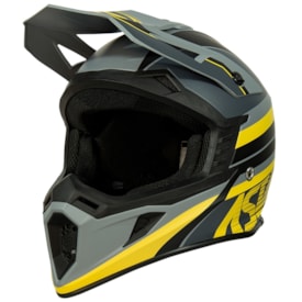 Capacete Asw Core Torn Cinza Amarelo