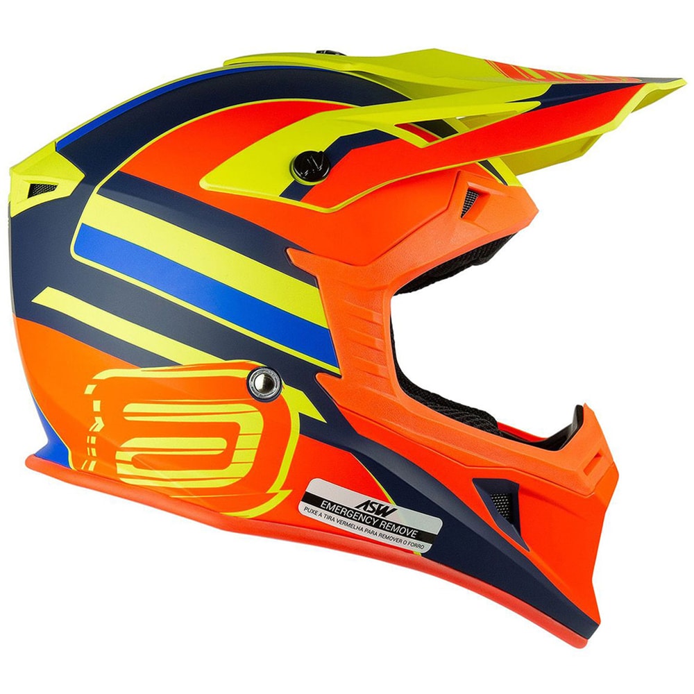Capacete Asw Core Torn Laranja Amarelo