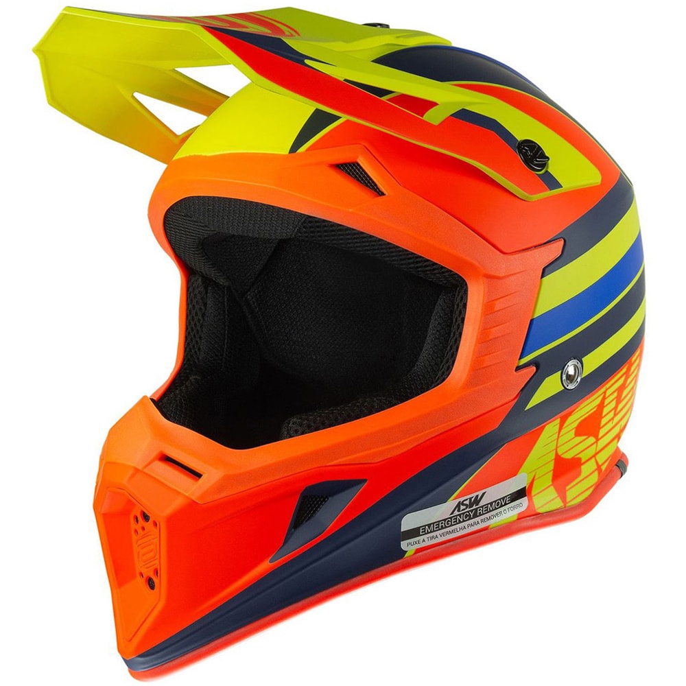 Capacete Asw Core Torn Laranja Amarelo