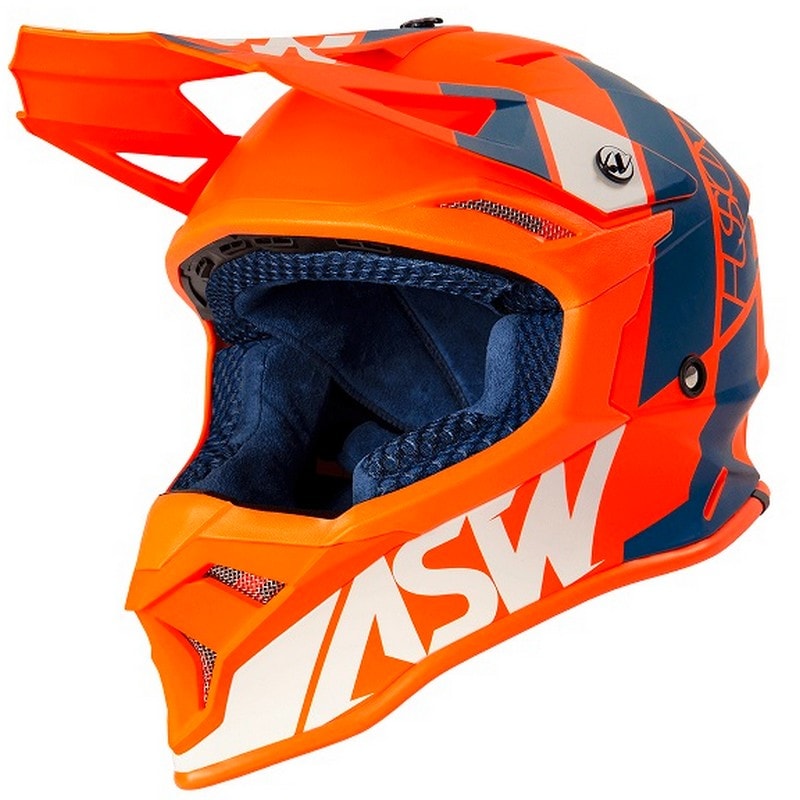 Capacete Asw Fusion 2.0 Seecker Laranja Azul