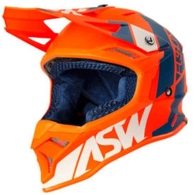 Capacete Asw Fusion 2.0 Seecker Laranja Azul