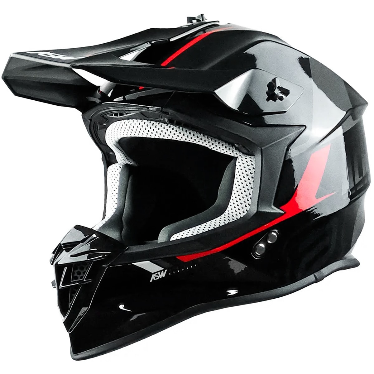 Capacete Asw R3 Evade Preto Vermelho