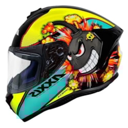 Capacete Axxis Draken Bomb Gloss Preto Amarelo