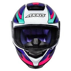Capacete Axxis Eagle Power Gloss Branco Azul Tifany