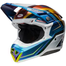 Capacete Bell Moto-10 Spherical Tomac Azul Branco