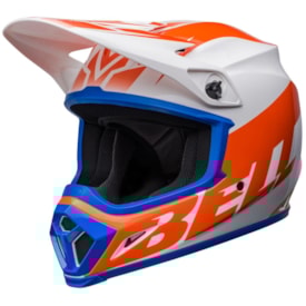 Capacete Bell Mx-9 Disrupt Branco Laranja