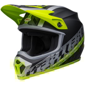 Capacete Bell Mx-9 Offset Hi-Viz Preto Amarelo