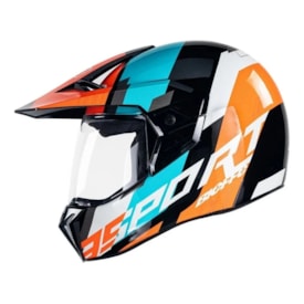 Capacete Bieffe 3 Sport Adventure Preto Laranja