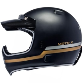 Segunda imagem do produto Capacete Bieffe Aberto Moto X Eternal Preto Prata