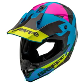 Segunda imagem do produto Capacete Bieffe B-CR Flip Azul Amarelo