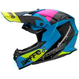 Capacete Bieffe B-CR Flip Azul Amarelo