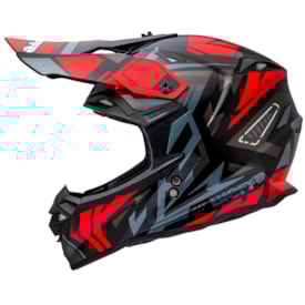 Capacete Bieffe B-CR Jump Preto Vermelho