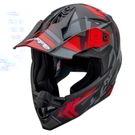Segunda imagem do produto Capacete Bieffe B-CR Jump Preto Vermelho