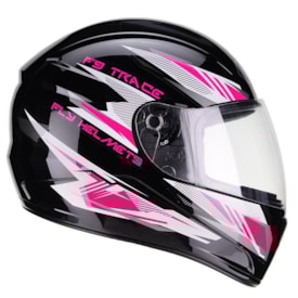 Segunda imagem do produto Capacete Fly Infantil Young Trace Preto Rosa