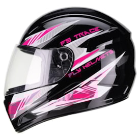 Capacete Fly Infantil Young Trace Preto Rosa