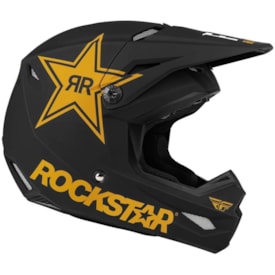 Segunda imagem do produto Capacete Fly Kinetic Rockstar Preto Dourado