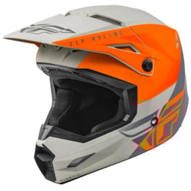 Capacete Fly Kinetic Straight Edge Laranja Cinza