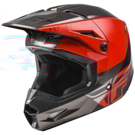 Capacete Fly Kinetic Straight Edge Vermelho Preto