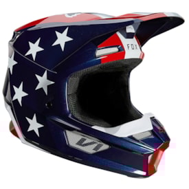 Segunda imagem do produto Capacete Fox V1 Ultra Branco Azul