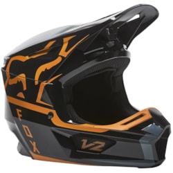 Capacete Fox V2 Merz Preto Dourado