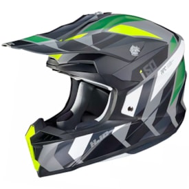 Capacete Hjc I50 Vanish Cinza Preto Verde