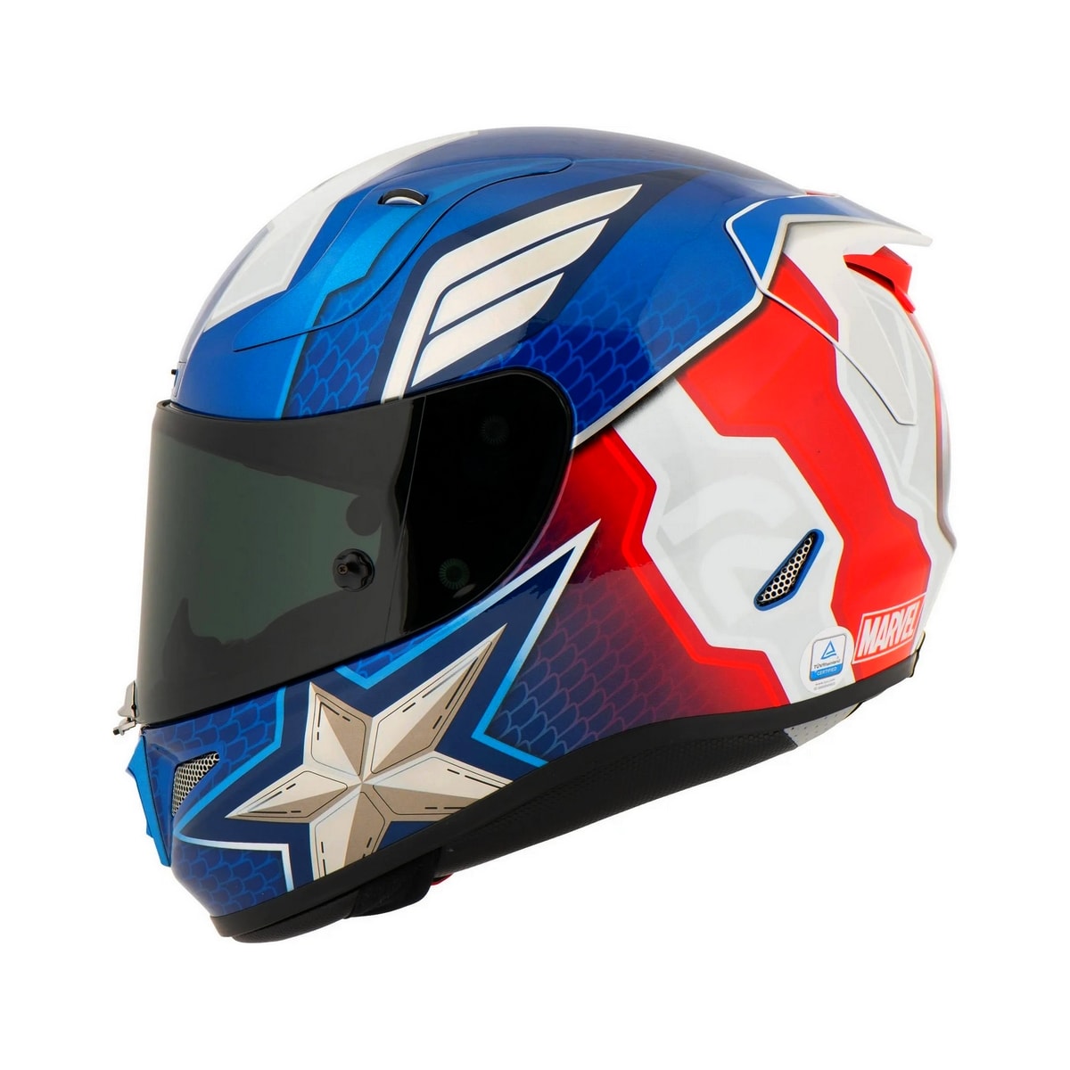 captain america motorcycle helmet dot VCAN VX38 Adult Off-Road MX Helmets / & ECE-R 22.05 Certified Vcan Its designed for riders who want a classic vintage look without compromising on safety. Vega BOLT Marvel "CAPTAIN AMERICA"