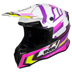 Segunda imagem do produto Capacete Ims Revo Edge Roxo Branco Rosa