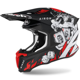 Capacete Infantil Airoh Twist 2.0 Hell Preto Vermelho