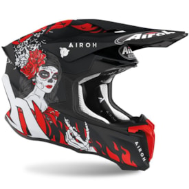 Segunda imagem do produto Capacete Infantil Airoh Twist 2.0 Hell Preto Vermelho