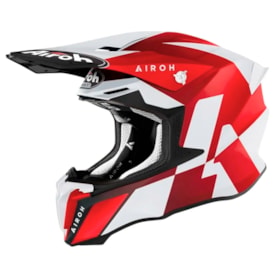 Capacete Infantil Airoh Twist 2.0 Lift Vermelho Branco